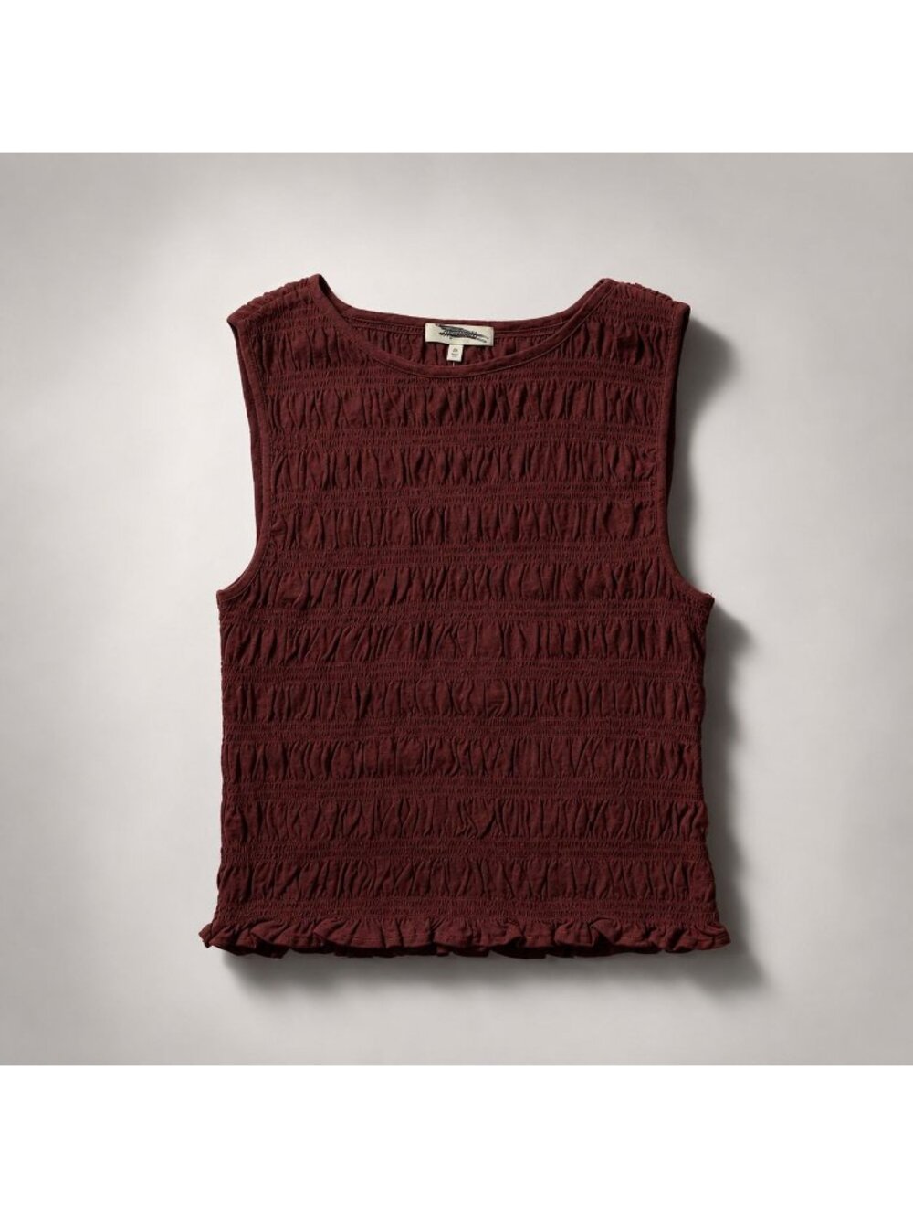 Madewell Smocked Boatneck Tank Top Women’s XS Henna Brown Cotton Linen Blend NWT - Picture 16 of 16